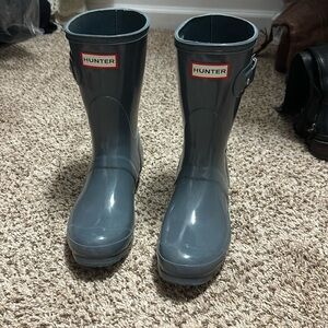 Hunter size 7 rain booties gray